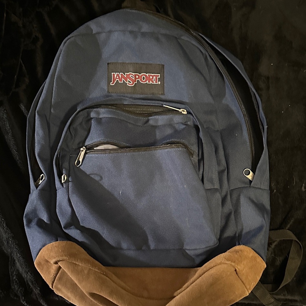 JanSport Navy and Brown Backpack